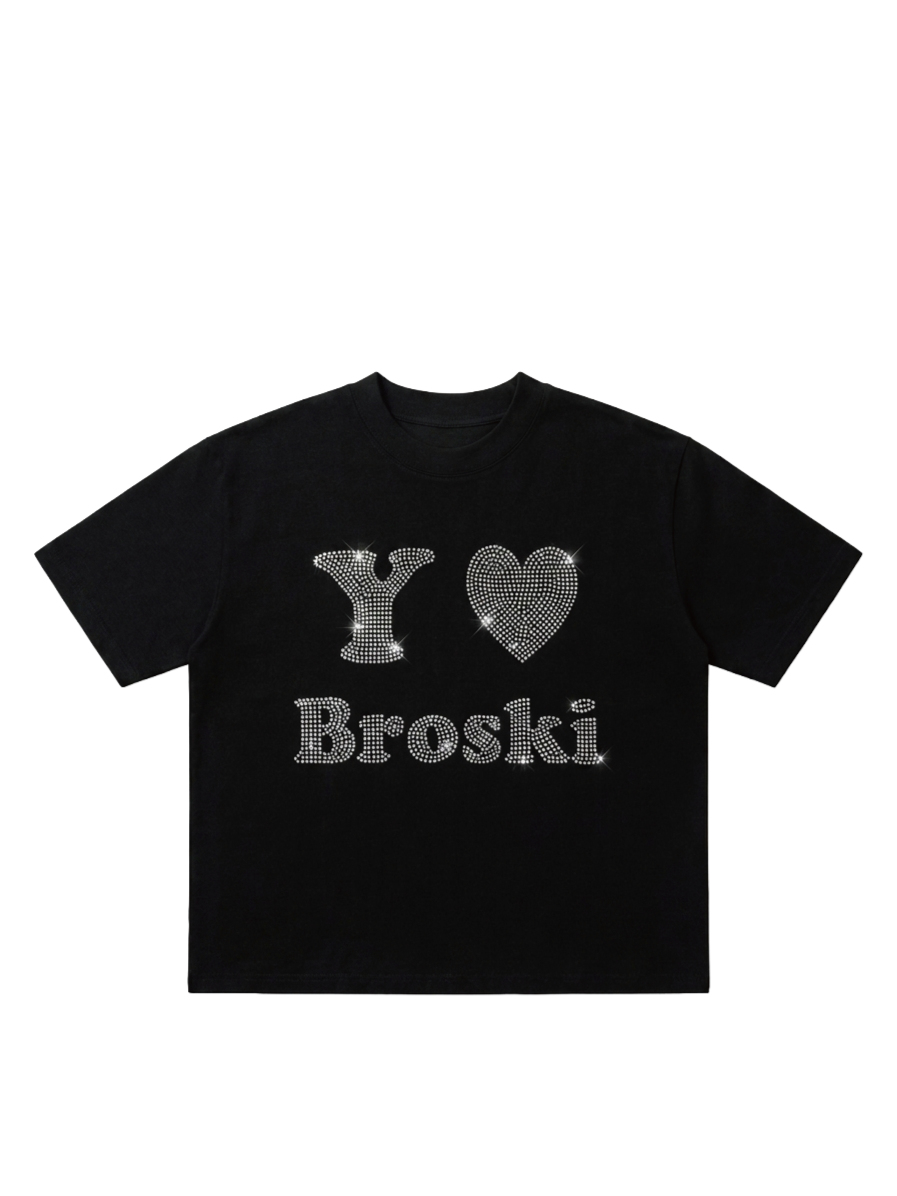 Yo Broski Rhinestones T-shist