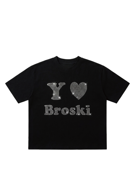 Yo Broski Rhinestones T-shist